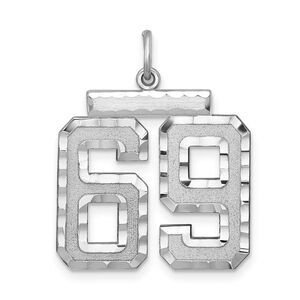 Sterling Silver, Varsity Collection, Large D/C Pendant, Number 69
